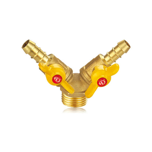 Brass double fork outer wire gas valve